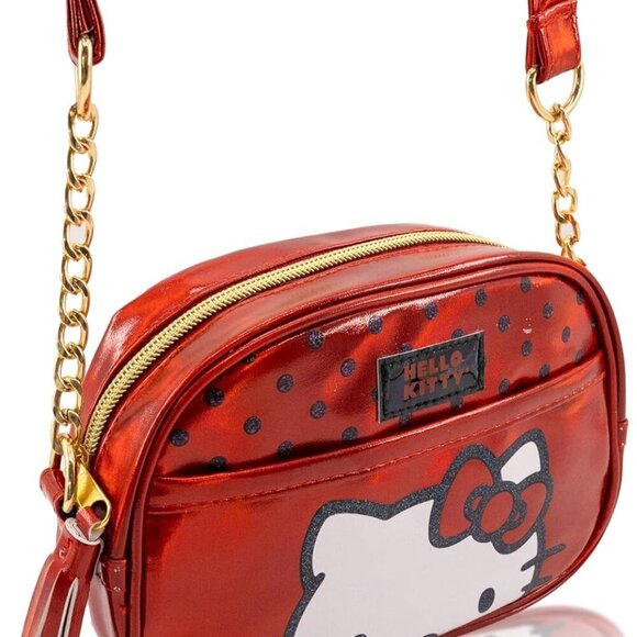 Sanrio Hello Kitty Purse Crossbody Handbag for Women | Hello Kitty Metallic Viny - Picture 3 of 6